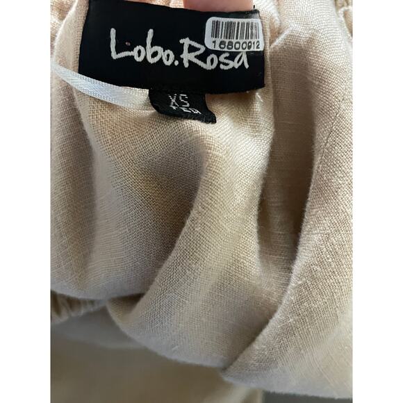 Lobo Rosa Tan Linen Long Maxi Off Shoulder Mimi Dress - Picture 7 of 9